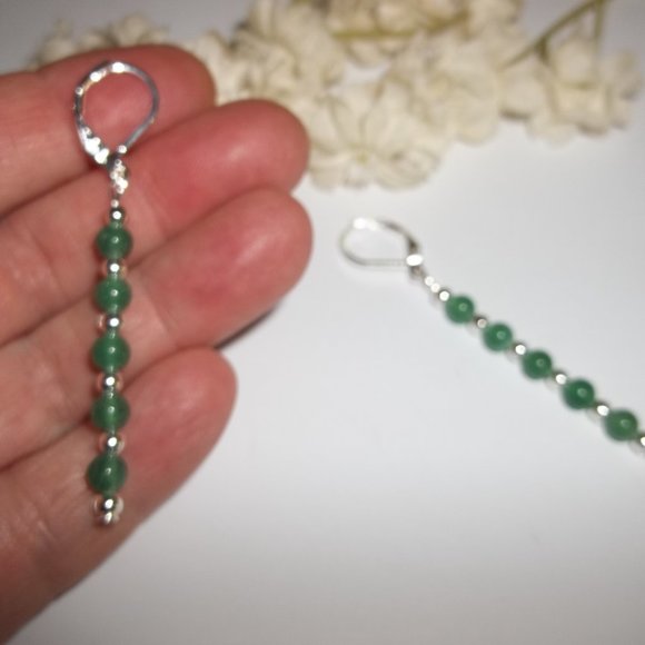 Earring, Green Earrings, Faux Jade Earring, Earring, Earring, Earring Set A783 - Picture 6 of 8